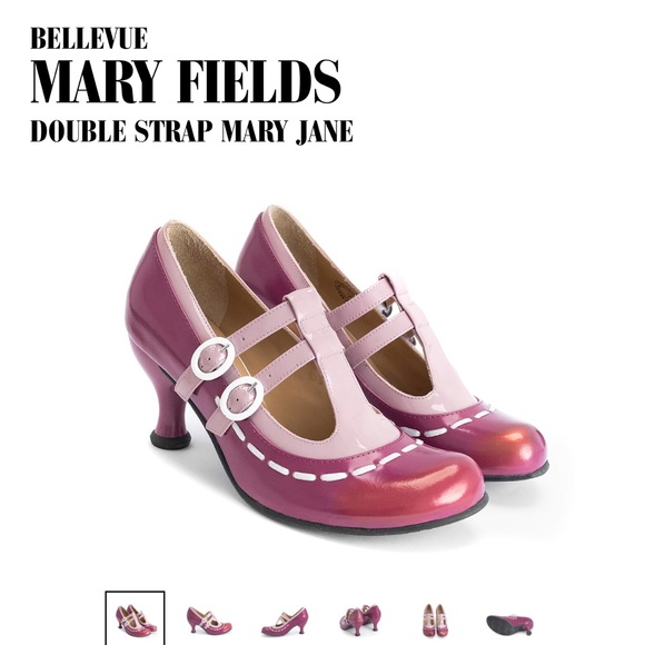 Fluevog Bellevue Mary Fields Double Strap Mary Jane Heel in Pink (& Orange) 🩷🧡 - Picture 10 of 12